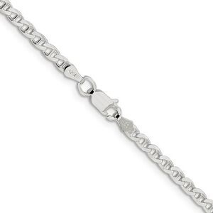 3.1mm Sterling Silver Solid Flat Cuban Anchor Chain Necklace, 22 Inch